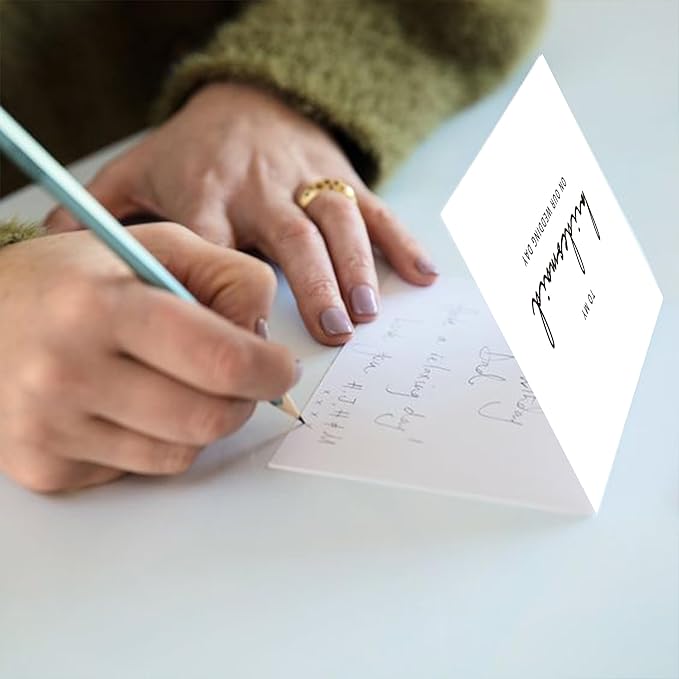 6 Pieces Bridesmaid Proposal Cards with Envelopes, 4 Pieces To My Bridesmaid On Our Wedding Day Cards and 2 Pieces To My Maid Of Honor On Our Wedding Day Cards.（Bridesmaid - 6cards B）