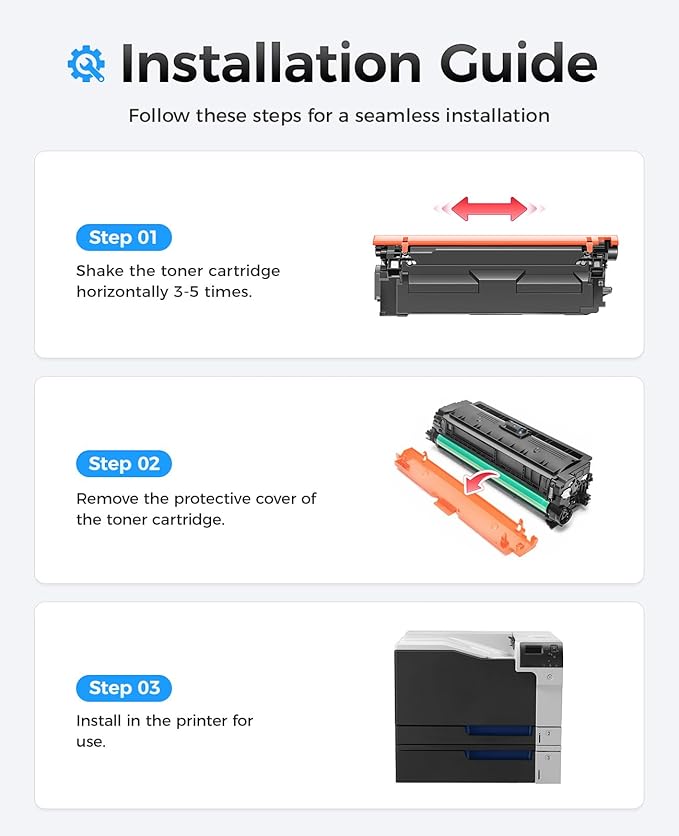 650A Toner Cartridge Set 4-Pack High Yield with Chip Replacement for HP 650A CE270A CE271A CE272A CE273A Compatible with HP Color LaserJet Enterprise CP5525 CP5525dn CP5525n CP5525xh Printer Ink Black