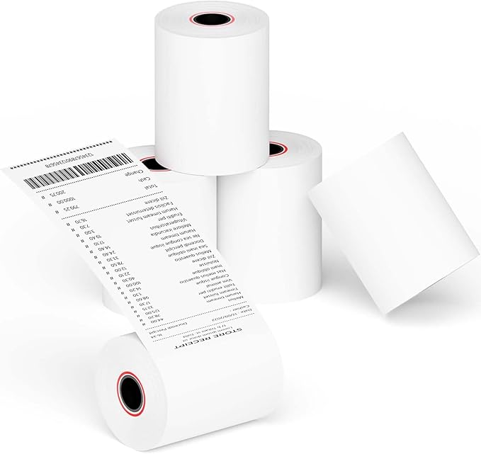 2 1/4''x 85' Thermal Receipt Paper Rolls, POS Cash Register Paper Roll (5 Rolls)