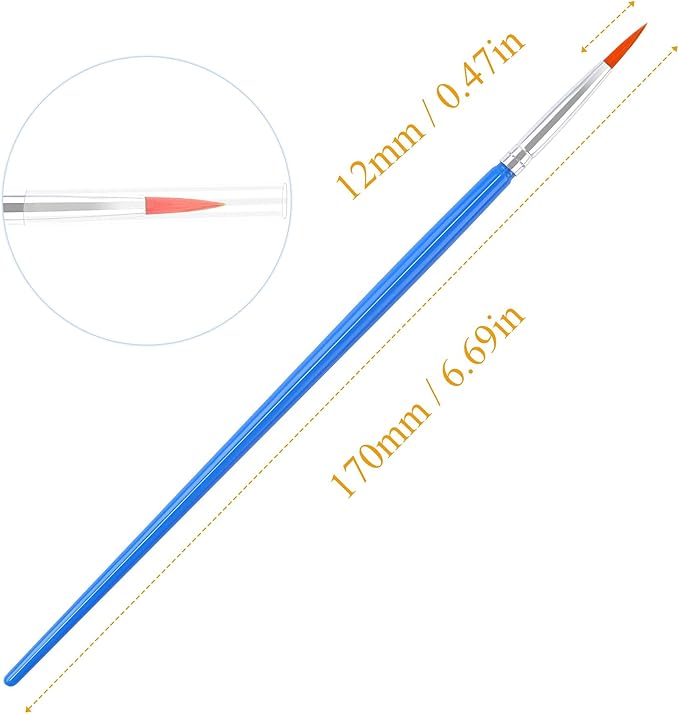 60 Pcs Round Paint Brushes,Small Brush Bulk for Detail Painting