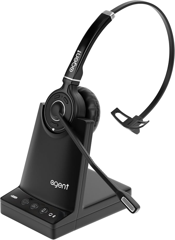 TruVoice Agent AW70 DECT 3-in1 Wireless NC Headset with EHS for Remote Answer - Compatible with Cisco IP Phones : 8851 8861 8865 8961 9951 9971 DX650 DX70 and Computer + Cell Phones