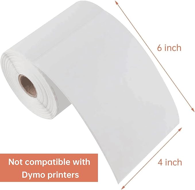 L LIKED 2500 PCS 4"x 6" Direct Thermal Labels White Perforated Shipping Label, Compatible with Zebra, Rollo, Jadens, Nelko, 250 Labels per Roll, 10 Rolls