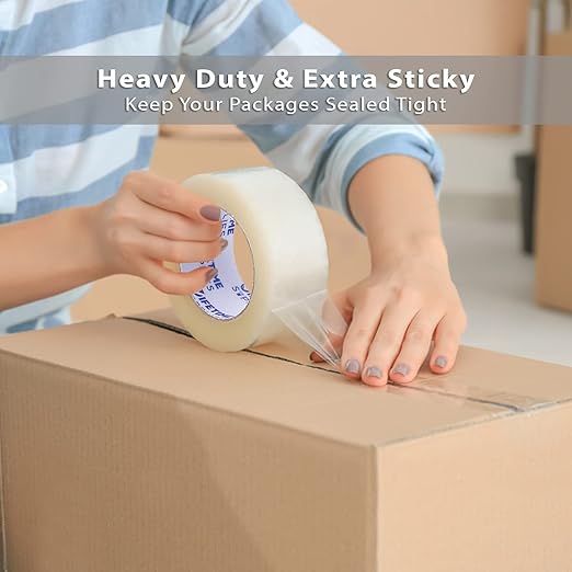 36 ROLLS [UPGRADED] Brown Premium Packing Tape, 65 YARDS, 2.2 mil, Heavy Duty Packaging Tape for Shipping, Moving, Sealing - STRONGER & THICKER