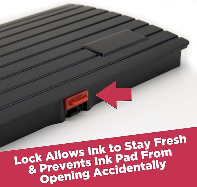 Large Premium Magenta Purple Ink Stamp Pad - 3" by 6" - Quality Felt Pad - Case with Closing snap