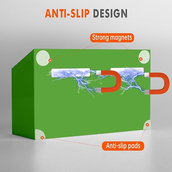 BEYGORM Magnetic Dry Erase Marker Holder for Whiteboard,Non-slip Acrylic Magnet Pen Holder for Fridge Refrigerator,Locker Organizer for Work,Locker Accessories,Pencil Cup for Desk(Green)