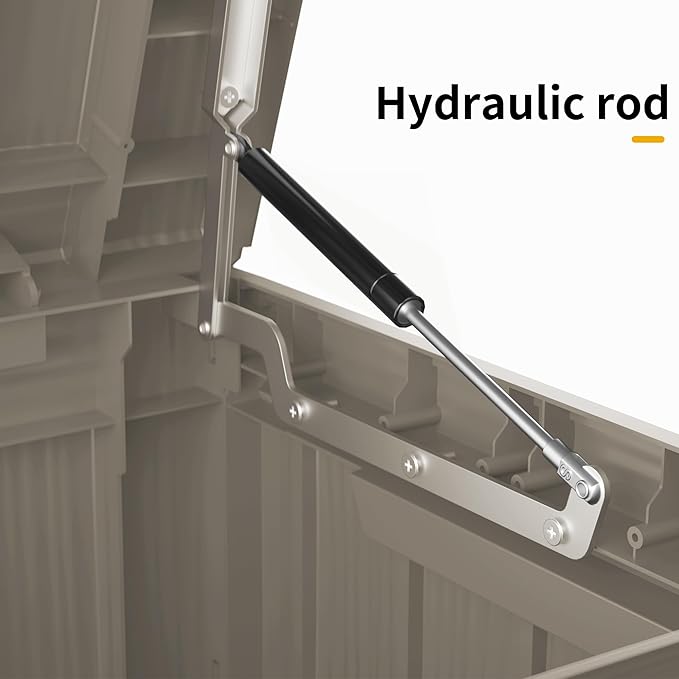 200 Gallon Resin Deck Box, Waterproof Outdoor Storage Bin for Patio Furniture, Pool Accessories, and Garden Tools, Lockable & UV-Resistant, Grey