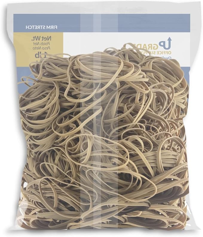 Upgrade Office Supply Rubber Bands, Size 32 (3 x 1/8), 700 Count, 1 lb Bag, 3-Pack, USA