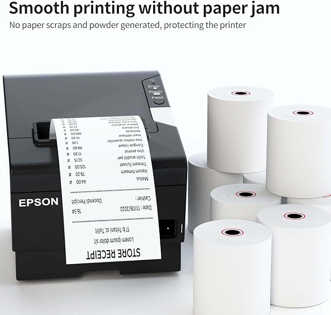 Thermal Receipt Paper Rolls, 3 1/8" x 230ft, 20 Rolls