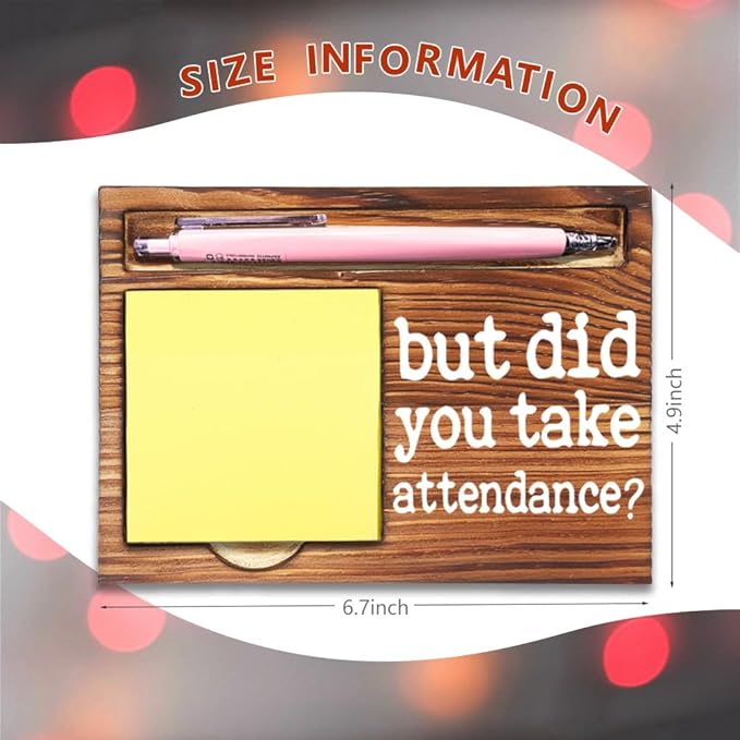 Humor Office Work Gift for Secretary Coworker, But Did You Take Attendance? Funny Sarcastic Office Gifts for Secretary Teacher Assistant HR Coach Reminder Self-Stick Note Pad Holders-DW59
