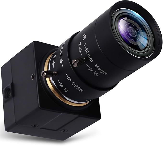 SVPRO Telephoto Webcam Mac Compatible 1MP USB Camera with 5-50mm Optical Zoom Lens Manual Focus Webcam UVC PC Cam for Windows Linux Android MAC,1280x720 USB2.0 CMOS Video Camera for Security,Streaming