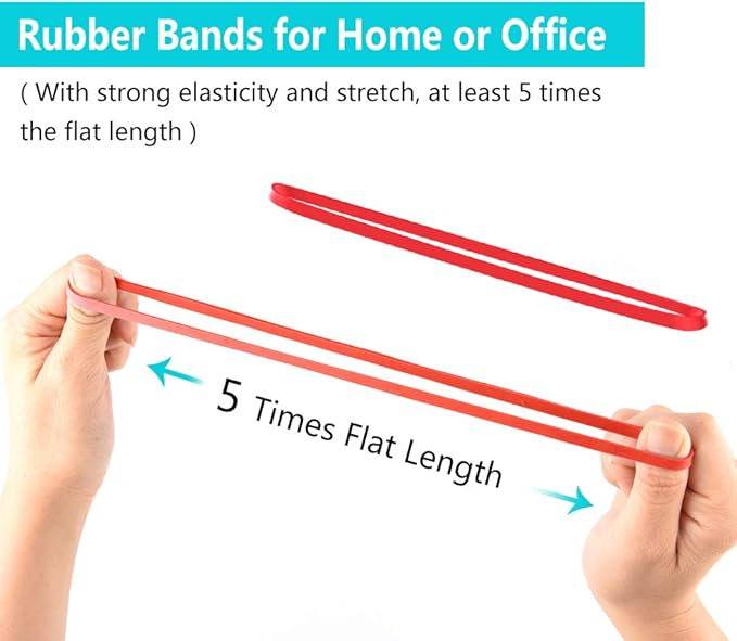 Coopay 12 Inches Extra Large Rubber Bands, 30 Pieces Heavy Duty Trash Can Band Bulk, Strong Elastic for Office Supply School Home, Garbage Cans, File Folders (Red)