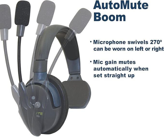 Eartec UL4D Ultralite-HD 4-Person Full Duplex Wireless Intercom Headset Communication System, Dual Ear Headsets, Up to 1000ft Range, U.S. Company