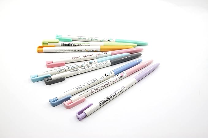 ZEESOON Xeno Lunatic Lunny 0.38mm Slim Ball Point Pen Dozen Box 12 Pcs, Made in Korea (Orange 12pcs)