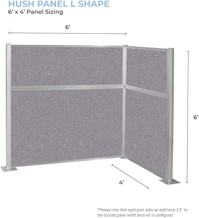 Versare Hush Panel Cubicle Kit | Workstation Partition Walls | Sound Dampening Cubicle Walls | Partitions for Desks