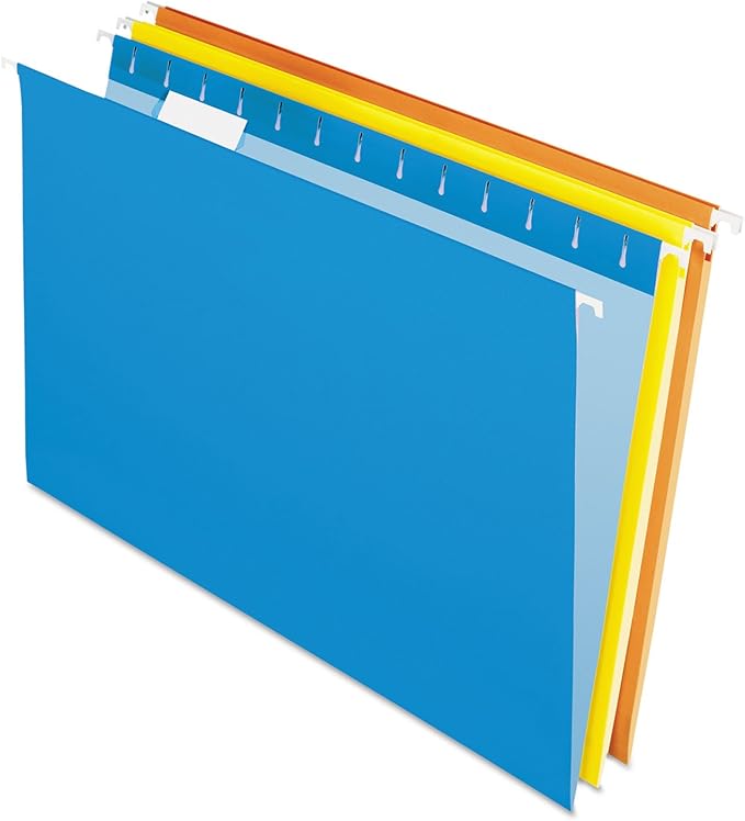 Pendaflex Recycled Hanging Folders, Legal Size, Assorted Colors, 1/5 Cut, 25/BX (81632)