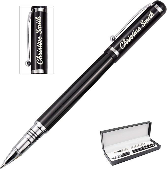 Amlion Personalized Pens Custom Engraved Pen with Name, Refillable Medium Refill, Personalized Gifts for Men Women