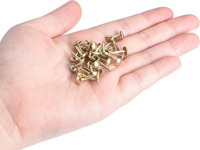 uxcell Upholstery Tacks Nail Pins Furniture, 500Pcs 6.4x13mm Thumb Tack Pins Assortment Kit Carbon Steel for Home Sofa DIY Decorative Nail Heads Nails, Gold