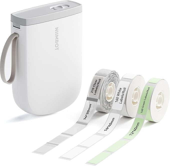 NIIMBOT D11 Bluetooth Label Maker 300 DPI Portable Label Printer with 3Rolls Labels