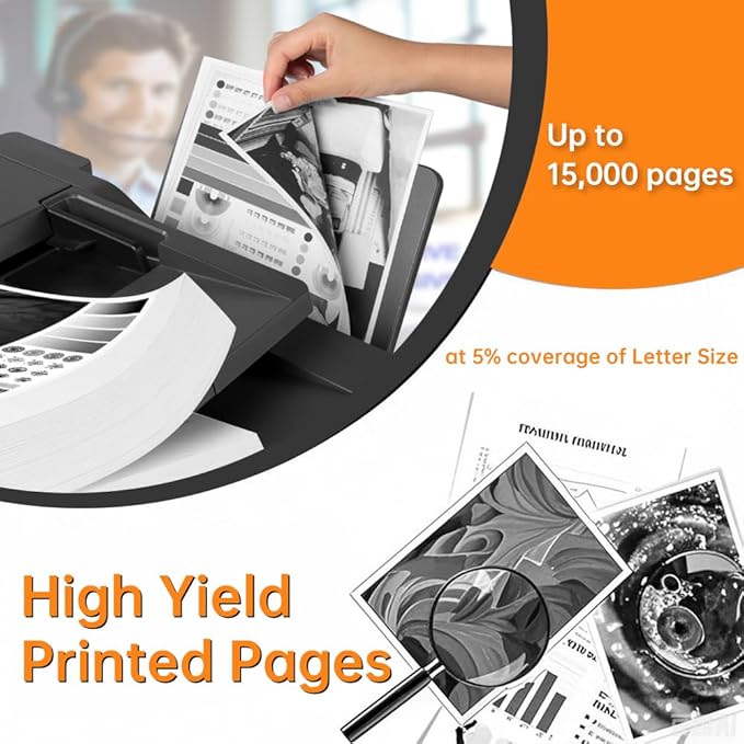 25B3074 High Yield Black Toner Cartridge (45,000 Pages) - Compatible with Lexmark M5255 M5270 XM5355 XM5370 XM7355 XM7365 XM7370 Printers(with Chip)