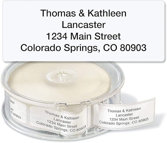 Colorful Images Solid Gloss White Rolled Return Address Mailing Labels with Dispenser, Customize with Name & Shipping Address, 250 Self Adhesive, Easy Peel Sticker Label Roll, 3/4" x 2 1/2"