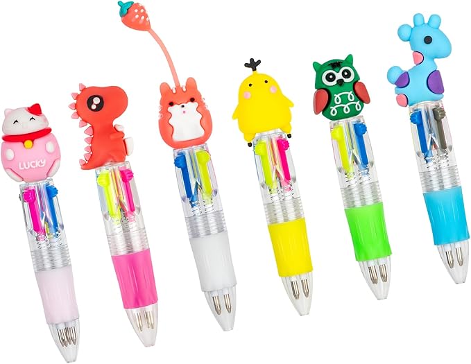 Multicolor Pen in One - Cute Pens for Kids - 60-Pack Multicolor Pens, Perfect for Birthdays and Children's Parties - Delightful Multi Color Pen Gifts