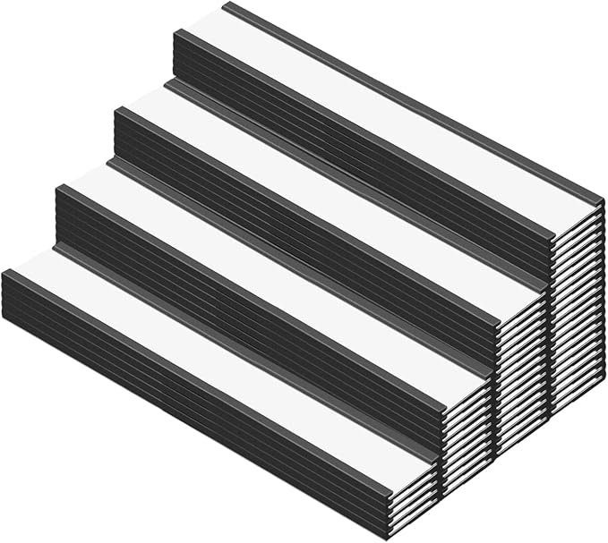 Magnetic Label Holder 0.78"X4"，Magnetic Labels for Shelving，Magnetic Data Card Holders File Cabinet Labels,Pack of 50