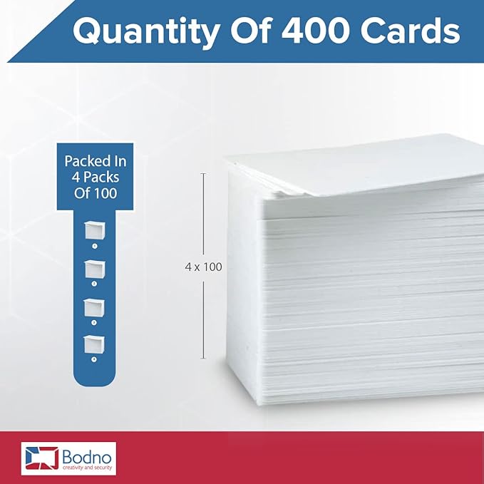 400 Pack - Bodno Premium CR80 30 Mil Graphic Quality PVC Cards
