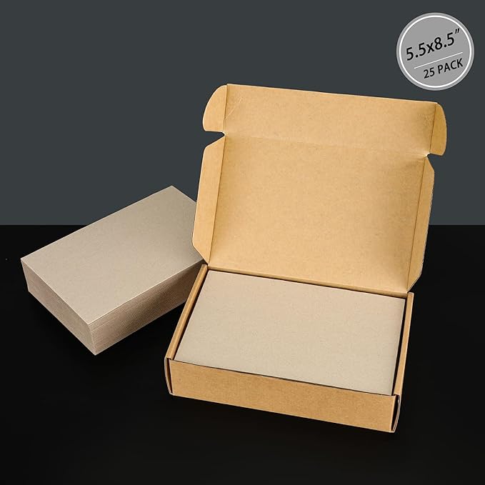 25 Pcs Book Board, Binder Board, Cover Board, Heavy Duty Chipboard for Book Binding, DIY Cardboard (Gray, 5.5 x 8.5 Inch 80PT)