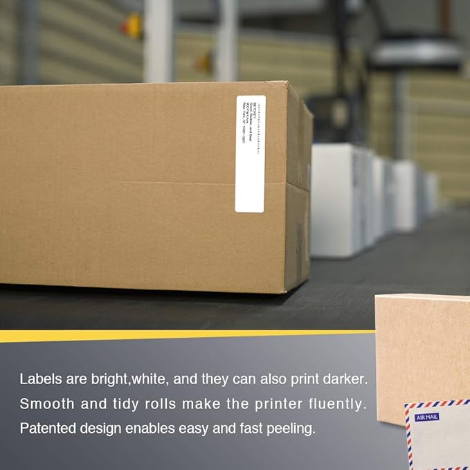 BETCKEY - 4" x 1" (102 mm x 25 mm) Multipurpose Labels Compatible with Zebra & Rollo Label Printer,Premium Adhesive & Perforated [16 Rolls, 22000 Labels]