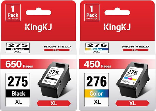 275XL 276XL Ink Cartridge 2-Pack Replacement for Canon PG-275XL CL-276XL 275 276 Ink Cartridges Combo Compatible PIXMA TS3520 TS3522 TS3500 TR4720 TR4722 TR4700 Printer Inkjet All-in-one Color Black