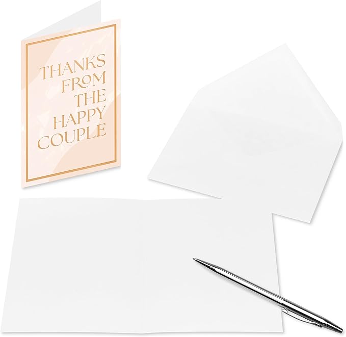 American Greetings 48-Count Blank Wedding Thank You Cards with Envelopes
