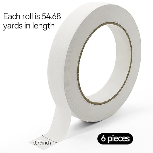 328 Yards Freezer Tape, Writable Surface, Low Temperature Resistance, Easy Tear and Residue-Free Removal, Ideal for Food Containers and Refrigerators, Includes 6 Rolls, Each 0.79 Inch by 54.68 Yards…