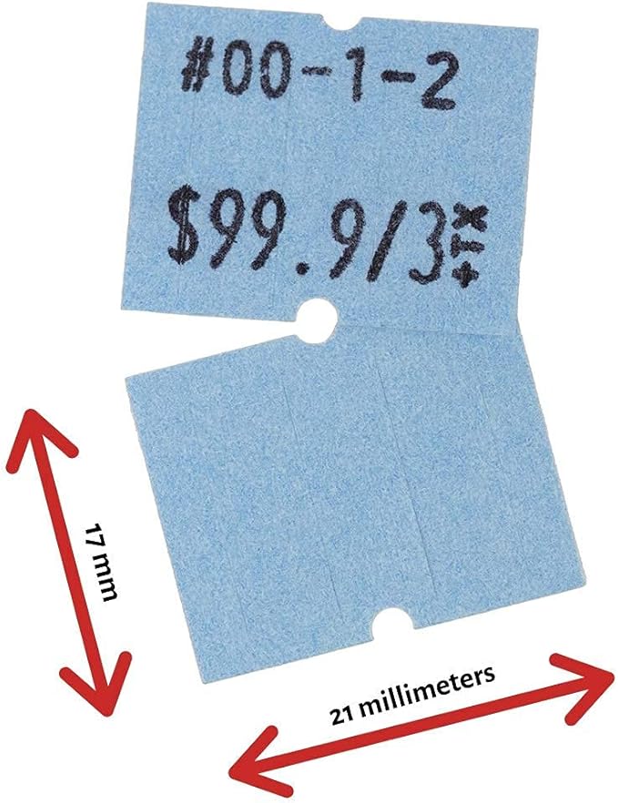 Perco 2 Line Blue Labels - 32 Rolls, 4 Sleeves, 24,000 Blank Price and Date Gun Labels for Perco 2 Line Price and Date Guns - Made in USA