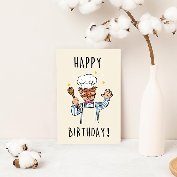Funny Birthday Card for Men Women，Happy Birthday Cards for Grandma Grandpa，Unique Birthday Gifts for Mom Dad Husband Wife，Humorous Cartoon Bday Gift for Family Kids