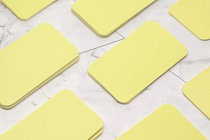 Penta Angel 100 Pcs Mini Paper Blank Gift Notes Cards DIY Craft Small Word Business Message Cards (Light Yellow)