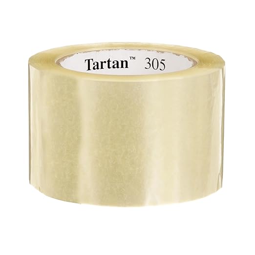 3M Tartan Box Sealing Tape 305, Clear, Light Duty, Durable, 2.83 in x 109.36 yds (72 mm x 100 m), 24 Rolls/Case