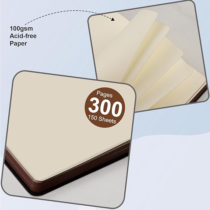 300 Pages Leather Blank Journal Notebook,Softcover Leather Blank Journal Notebook for Women Men,300 Pages Notebook for Work,Office,School Note Taking,5.7'' X 8.3'',rose gold pink