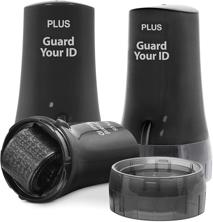 Guard Your ID Advanced 2.0 Rollers Identity for Theft Address Eraser and Security Prevention (Regular 3-Pack, Black)