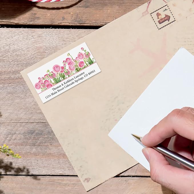 Colorful Images Floral Seasonal Bouquet Return Address Mailing Labels, Personalize with Name & Address, Set of 144 Self Adhesive, Easy Peel Flat Label Sheets, Large, 8 Designs