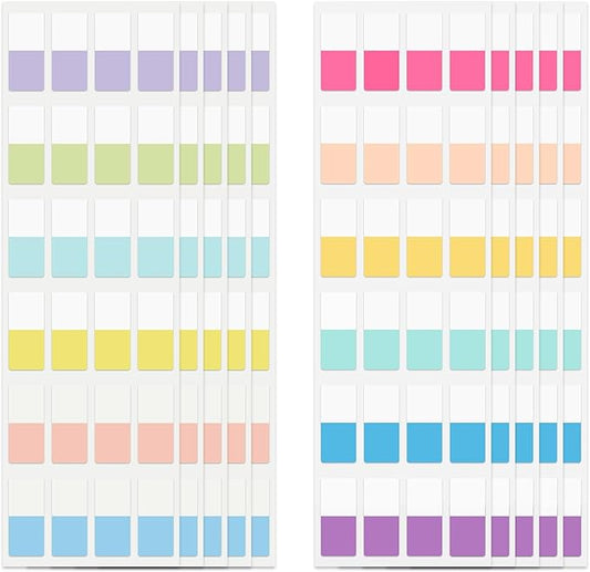 480 Pcs Sticky Index Tabs, Colored Book Sticky Tabs for Notebooks, Repositionable Page Tabs for Notebooks File Classification (0.5×1inch)