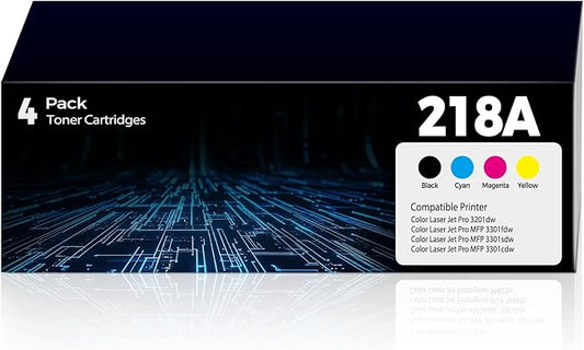 218A Toner Cartridges 3301sdw 3301fdw 3201dw Toner Replacement for HP 218A 218X Toner Cartridge 4 Pack HP218A HP218X With Chip Work for Color Laser Jet Pro 3201dw MFP 3301fdw 3301sdw 3301cdw 3301 3201