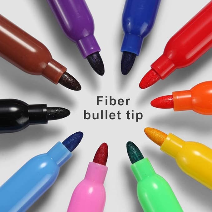 Volcanics Dry Erase Markers Low Odor Fine Whiteboard Markers Thin Box of 125, 10 Colors