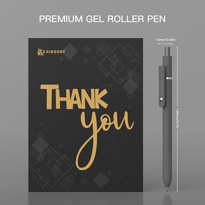 Gel Pens,0.5mm Fine Point Tip,Quick Drying Ink, Aesthetic Cute Office School Supplies Gifts for Women Men, High-End Series for Journaling Note Taking(10 Pcs Black Ink-Gray shaft pen)