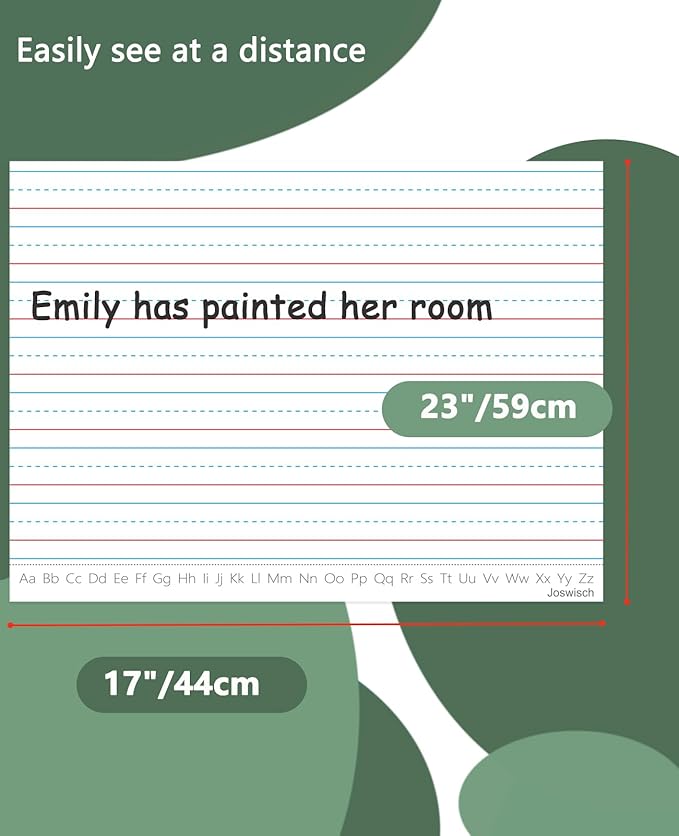 Large Magnetic Dry Erase Lined Paper, Handwriting Paper for Whiteboard, Reusable Lined Dry-Erase Sheets for Classroom, Strong Magnetic for Easy Use on Whiteboards & Metal Surfaces 17″×23″