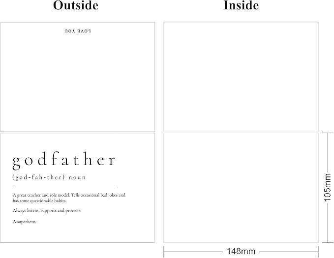 LADY&HOME Set of 2 Godparents Proposal Cards with Envelope,Will You Be My Godfather/Godmother Card Godparents Proposal Gift (A1:Godfather & Godmother)