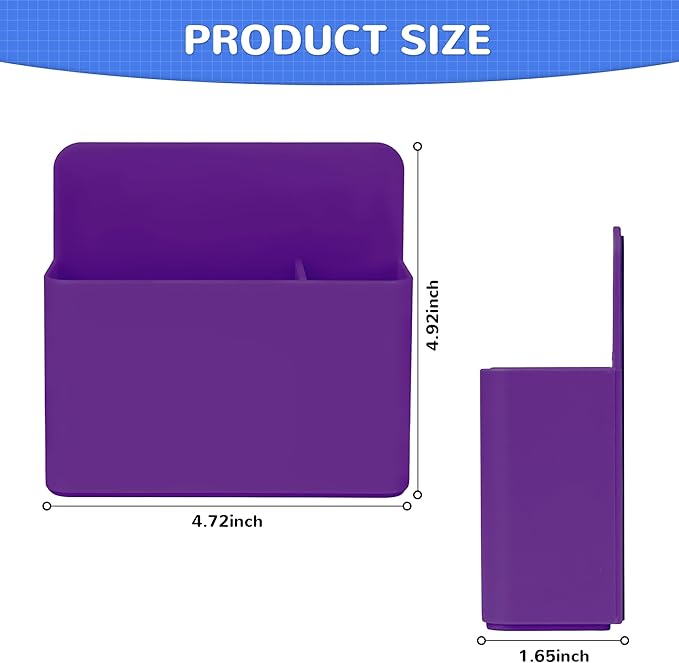 Magnetic Dry Erase Marker Holder, Magnetic Pen Marker Holder for Whiteboard, Fridge, Locker Accessories, School, Office, Home, Magnet Pen Cup,1 Pack, Purple