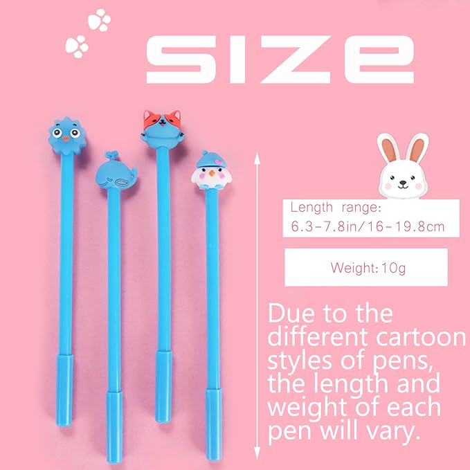 30Pcs Cute Cartoon Gel Black Ink Pens,Random Kawaii Writing Pens,Assorted Styles Pens for School Office Home Student Kids Present