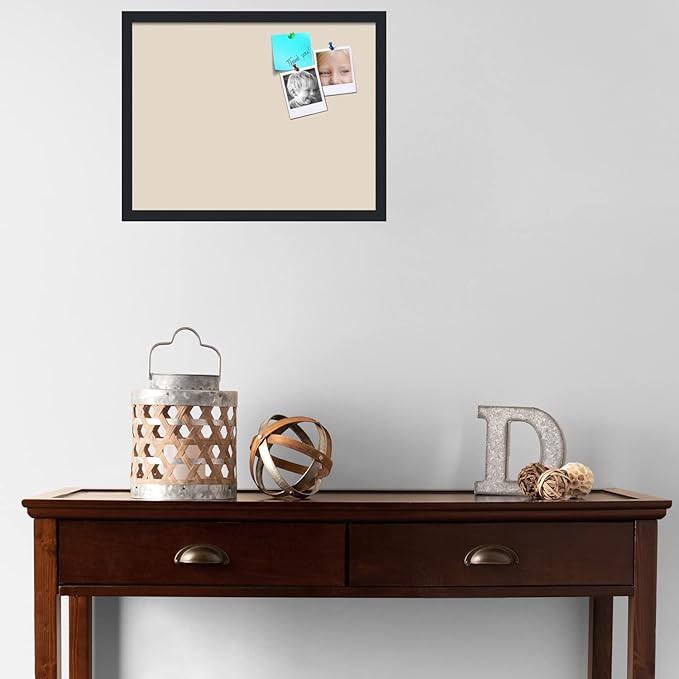 PinPix 22x17 Inch Cork Bulletin Board. This Decorative Framed Pin Board Comes with Desert Pastel Design and a Satin Black Frame. Ideal for Home Office Decor or Message Board (PinPix-1815)