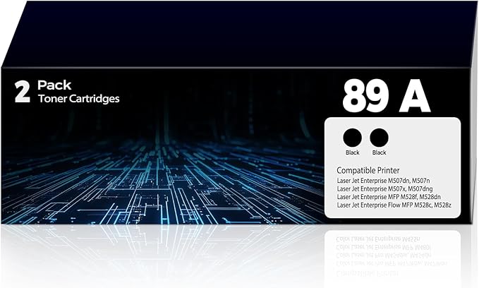 89A Black Toner Cartridges Compatible for HP 89A CF289A 89X CF289X Toner Work for Laser Jet Enterprise M507dn, M507n, M507x, M507dng, MFP M528f, M528dn, M528c, M528z, M507 M528 Series, 2 Pack