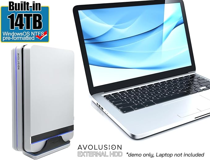 Avolusion PRO-X Series USB 3.0 External Hard Drive for WindowsOS Desktop PC/Laptop (White) (14TB) (Renewed)